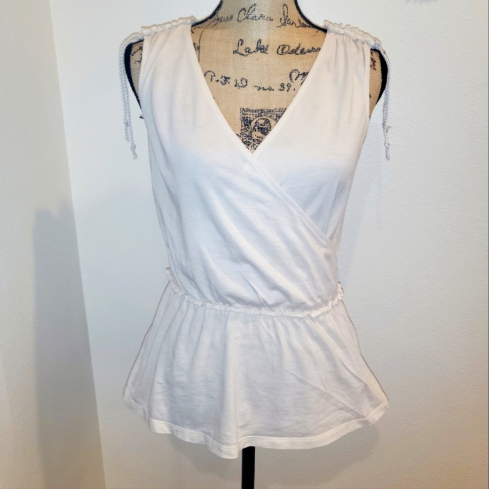 🤍 Ralph Lauren sleeveless cream white womens shirt